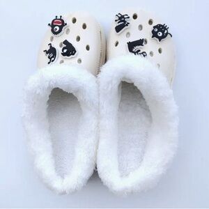 Slides Crocs Shoes Boots Clogs Nursing Shoes Stretch Faux Fur Insert Liners